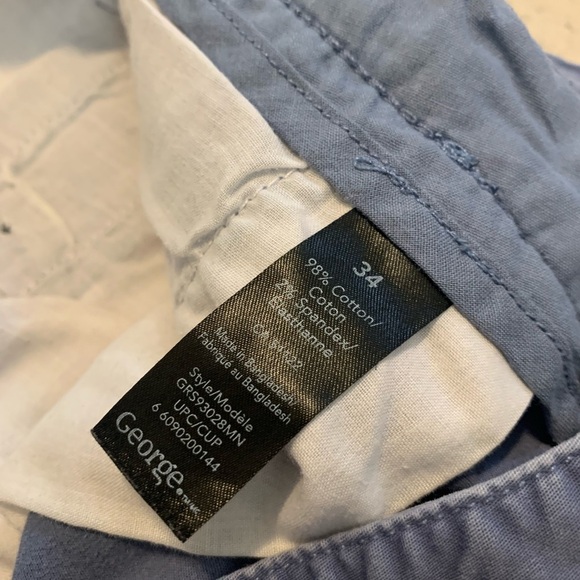 💜 George Men's Blue Chino Shorts - Size 34 - Picture 3 of 6